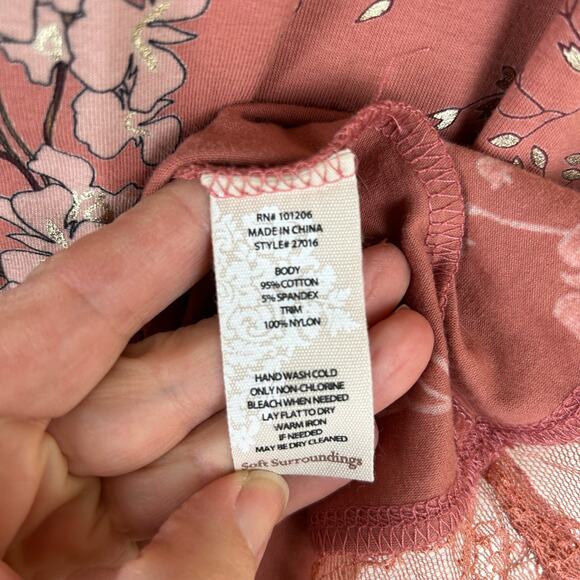 Soft Surroundings Terracotta Floral Lace Tank Top - Picture 6 of 6